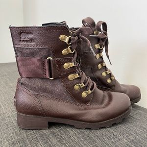 EUC Girls SOREL Brown Leather Boots